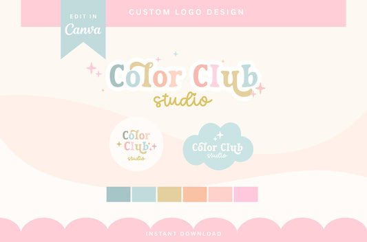 Logotipo colorido: diseño bohemio retro moderno para pequeñas empresas, logotipos modernos y brillantes para boutiques y una marca divertida - HC01