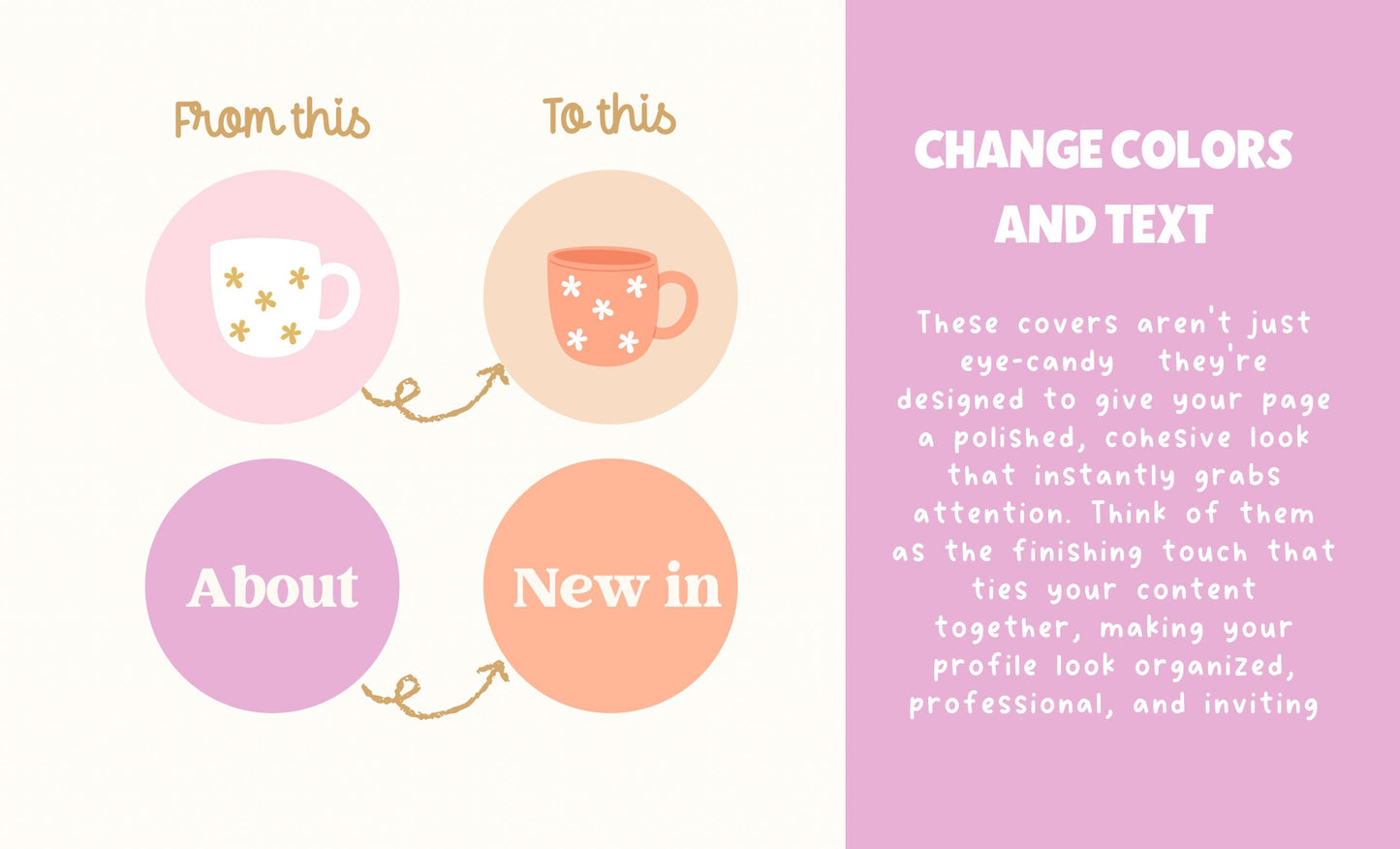 Conjunto de portadas para historias destacadas de Instagram / Íconos pastel dibujados a mano / Lindas plantillas de redes sociales para Canva / Peachy Playful Design