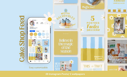 Feed de Instagram de panadería / Diseño artístico / Canva: plantillas de publicaciones hechas a mano de alto impacto visual y estrategia de participación para pequeñas empresas