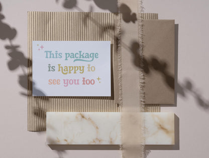 Plantilla de tarjeta de agradecimiento colorida y editable en CANVA, tarjeta de agradecimiento al cliente, inserto de empaque para pequeñas empresas HC01