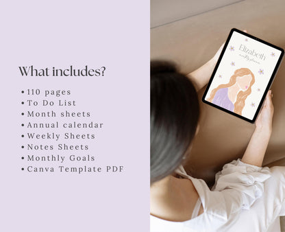 Planificador digital personalizable / Planificador GoodNotes / Planificador para iPad / Planificador diario, Planificador semanal, Planificador mensual / Planificador sin fecha