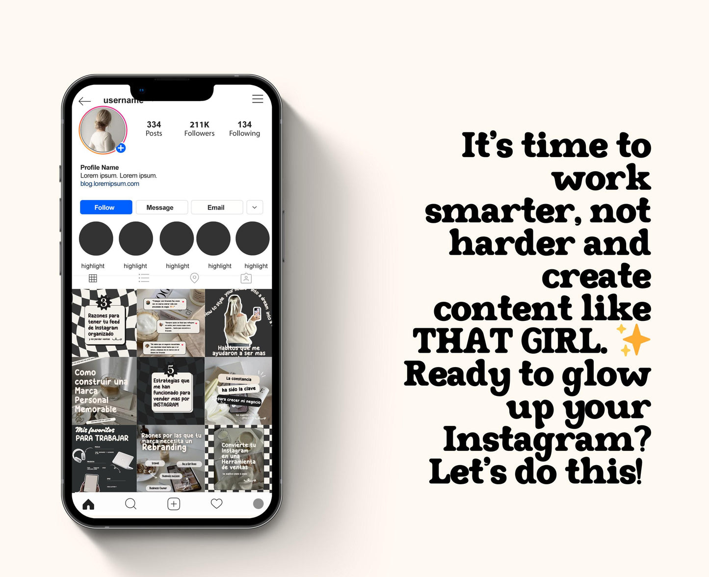 Plantilla de publicación viral neutra para Instagram: estética femenina para influencers, coaches de redes sociales y profesionales del marketing.