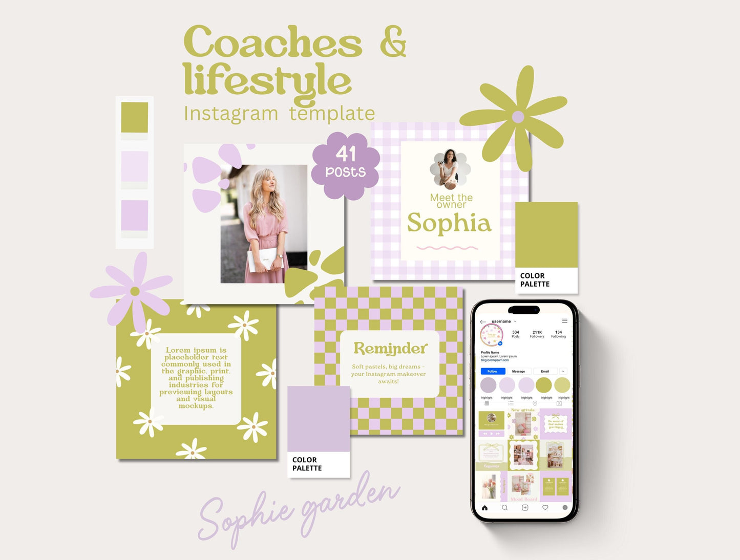 Plantilla de Instagram moderna y de tendencia para influencers y entrenadores de estilo de vida / Plantilla de feed de Instagram / Plantilla de interacción / Tendencias de plantillas de Canva