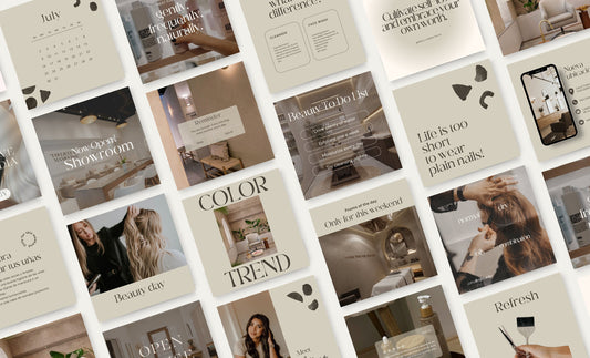 Peluquería/ Belleza, Plantilla de feed de Instagram minimalista moderna / Canva- Post, alto impacto visual y estrategia de participación para pequeñas empresas