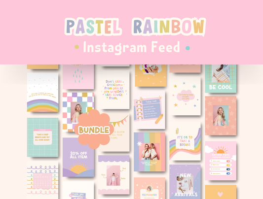 Cute Pastel Rainbow Instagram template