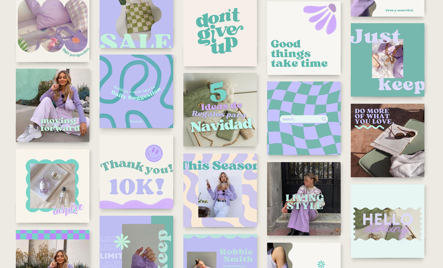 Plantillas de Instagram de estilo de vida moderno y divertido / Diseños de publicaciones de Canva para una alta interacción e impacto visual