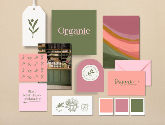 Kit exclusivo de marca orgánica para tiendas locales: diseño artesanal y personalizable