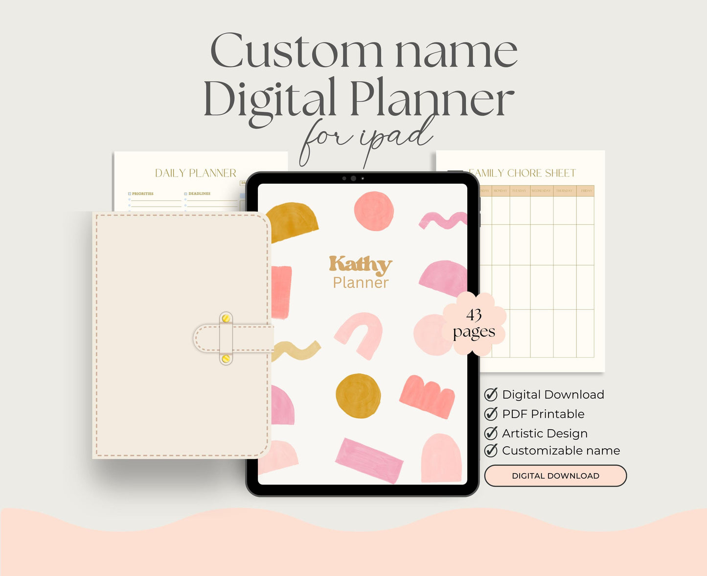 Planificador digital / Planificador Lucky Girl / Planificador GoodNotes / Planificador iPad / Planificador diario, Planificador semanal, Planificador mensual