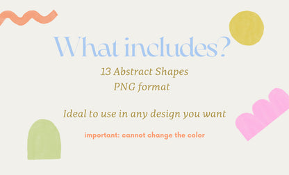 ClipArt PNG dibujado a mano con formas abstractas y coloridas divertidas