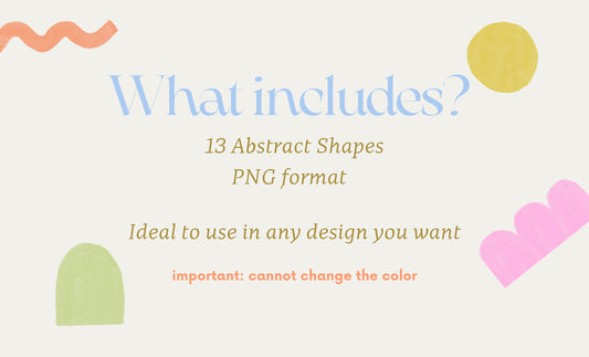 ClipArt PNG dibujado a mano con formas abstractas y coloridas divertidas