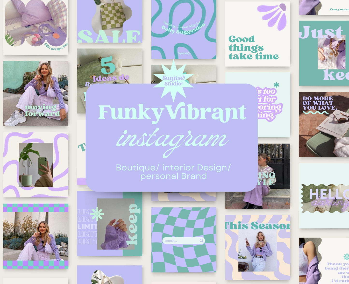 Plantillas de Instagram de estilo de vida moderno y divertido / Diseños de publicaciones de Canva para una alta interacción e impacto visual