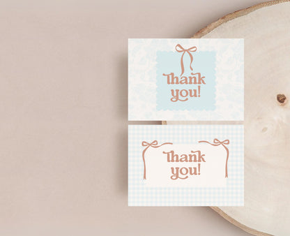 Tarjeta de agradecimiento de Blue Coquette / Agradecimiento al cliente / Embalaje azul / Marca para pequeñas empresas