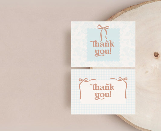 Tarjeta de agradecimiento de Blue Coquette / Agradecimiento al cliente / Embalaje azul / Marca para pequeñas empresas