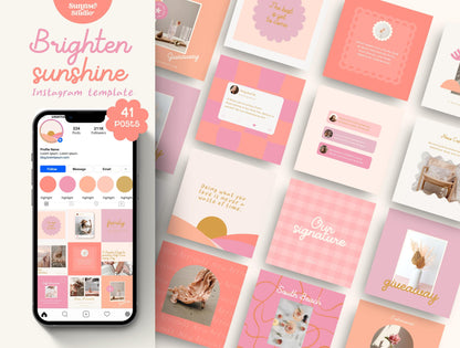 Plantilla de Instagram divertida y moderna para boutiques, bloggers de estilo de vida, plantillas de participación y publicaciones de Canva para propietarios de negocios.
